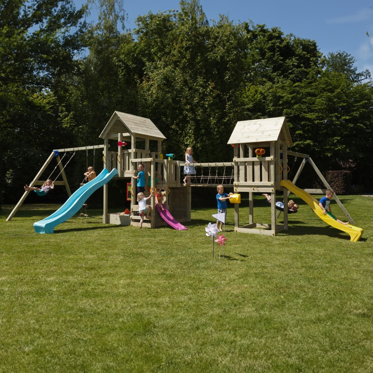 Blue Rabbit Penthouse/Kiosk combo with 2 swing sets