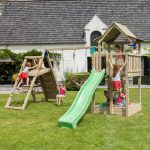 Climbing frame Blue Rabbit Pagoda with slide and Challenger module