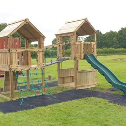 Longtown commercial wooden climbing frame with slide