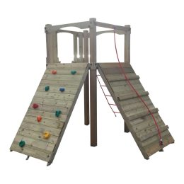 Active Climber Tower with ladder, climbing wall, net and ramp. INSTALLED