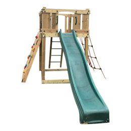 Active Climb 'n' Slide Tower with ladder, climbing wall and net. INSTALLED