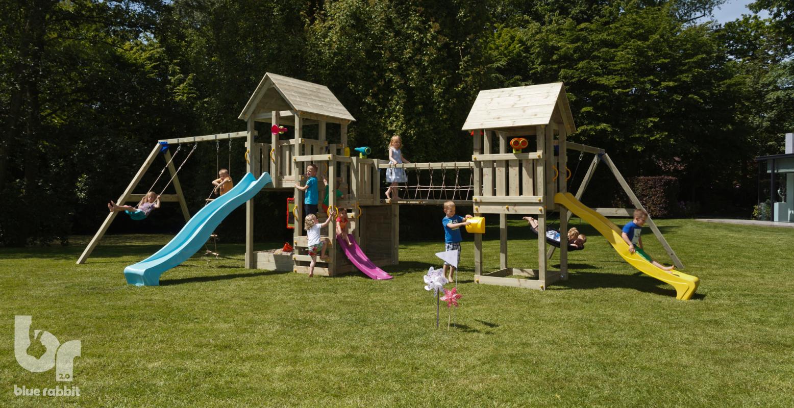 Blue Rabbit Penthouse/Kiosk combo with 2 swing sets - Image 3